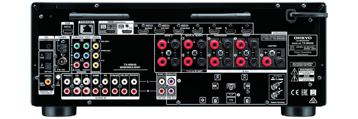 Onkyo TX-NR646 connections