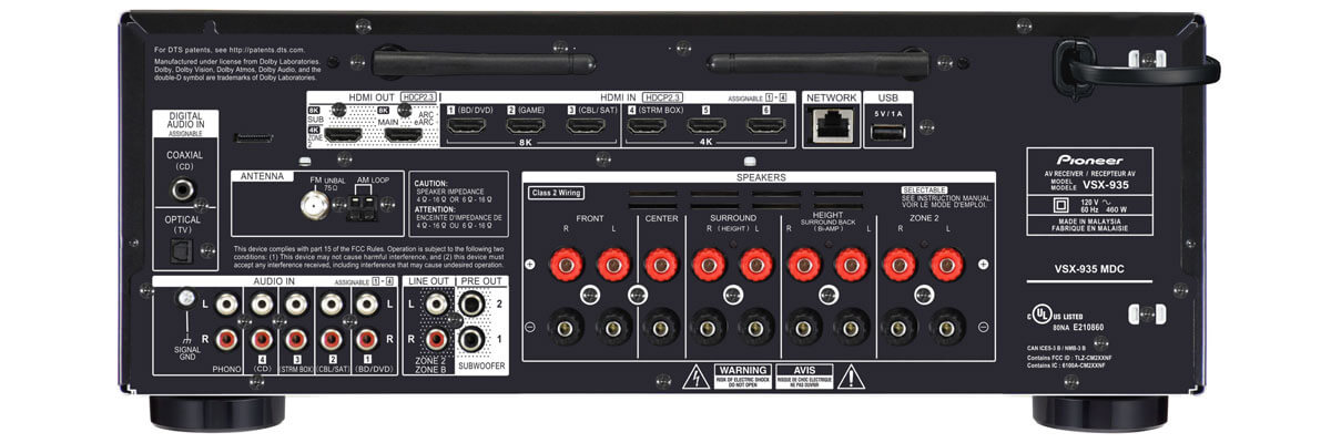 Pioneer VSX-935 connections